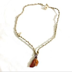 Handmade Hemp & Carnelian Necklace